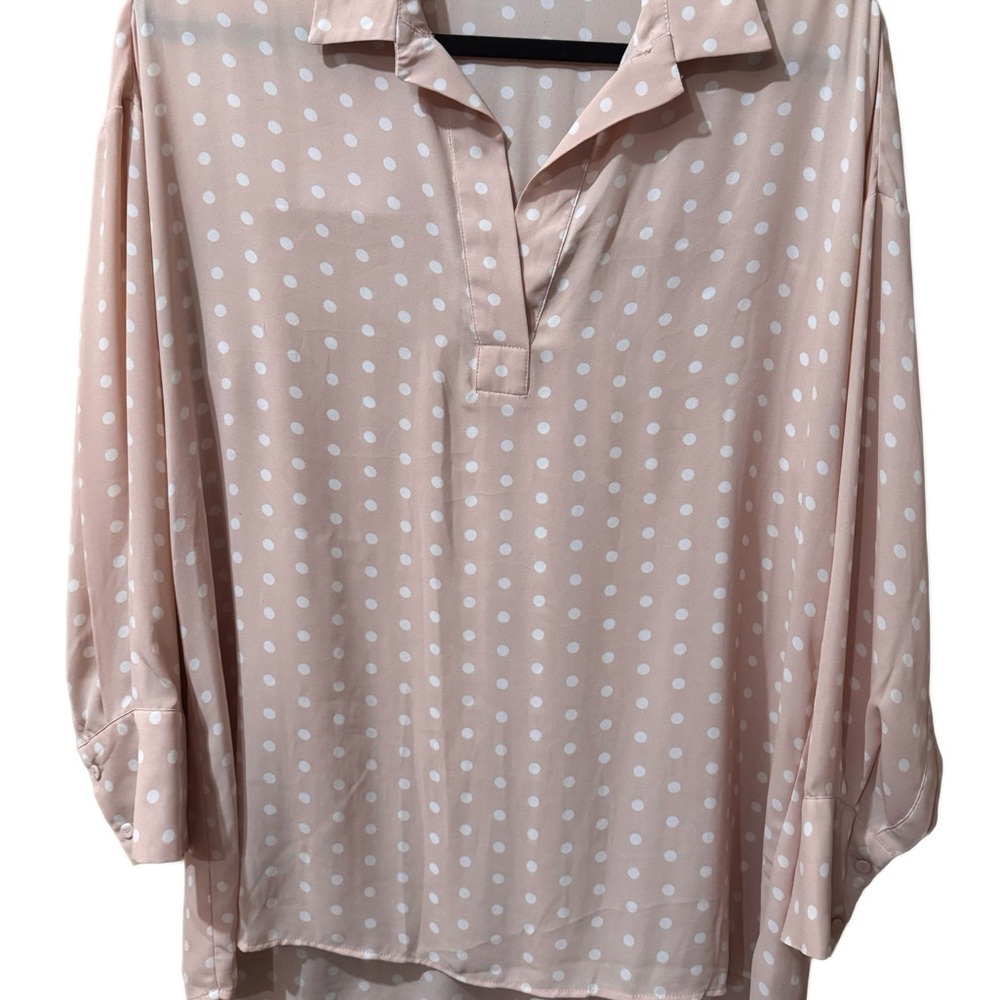Polka Dot Blouse - Peach